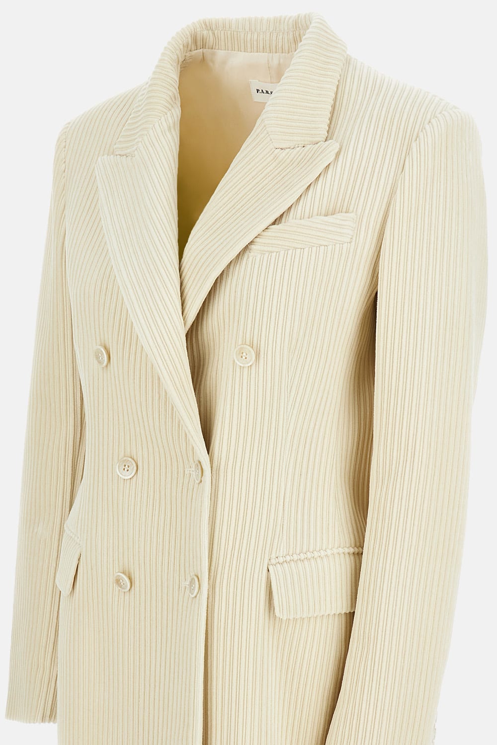 P.a.r.o.s.h Double-breasted Velvet Jacket In Neutral