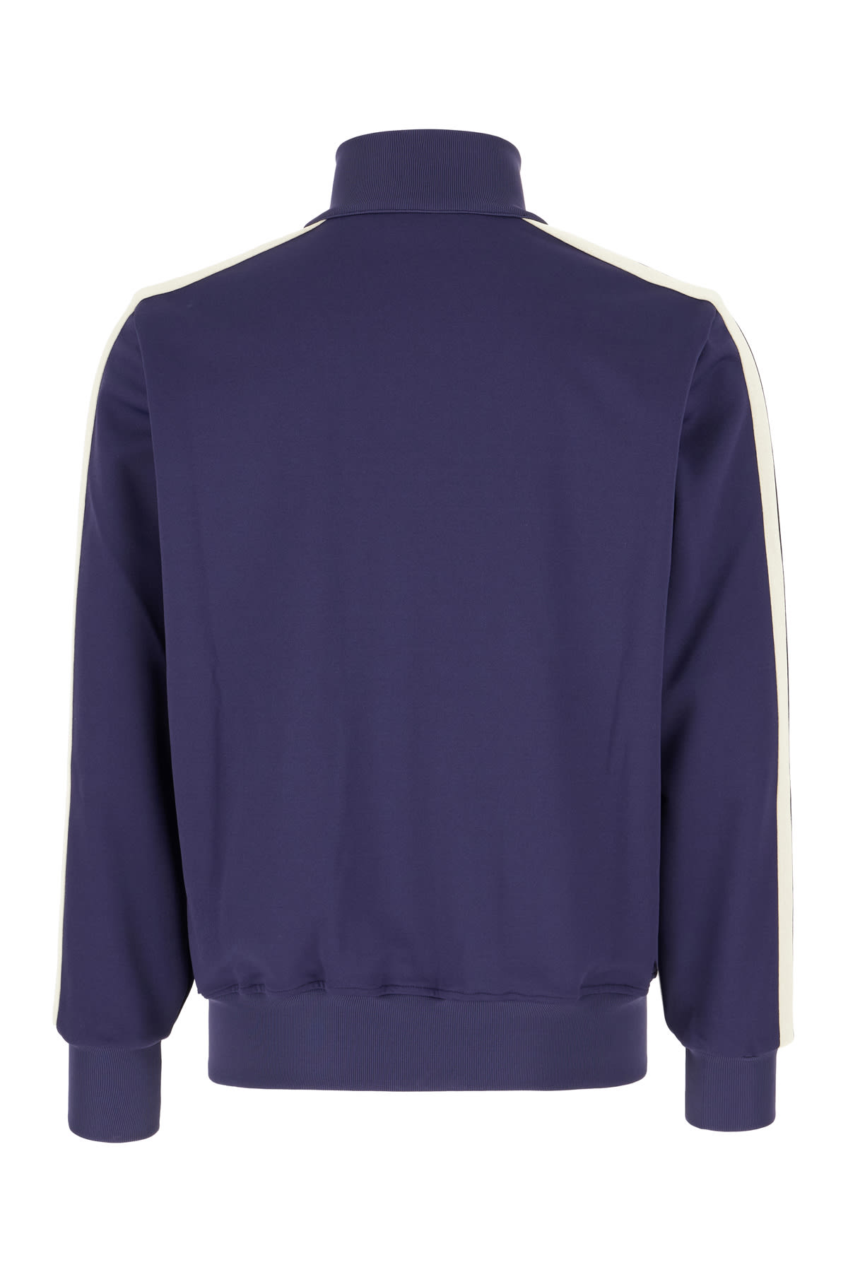 Shop Palm Angels Purple Polyester Sweatshirt In Navy Blue Off White