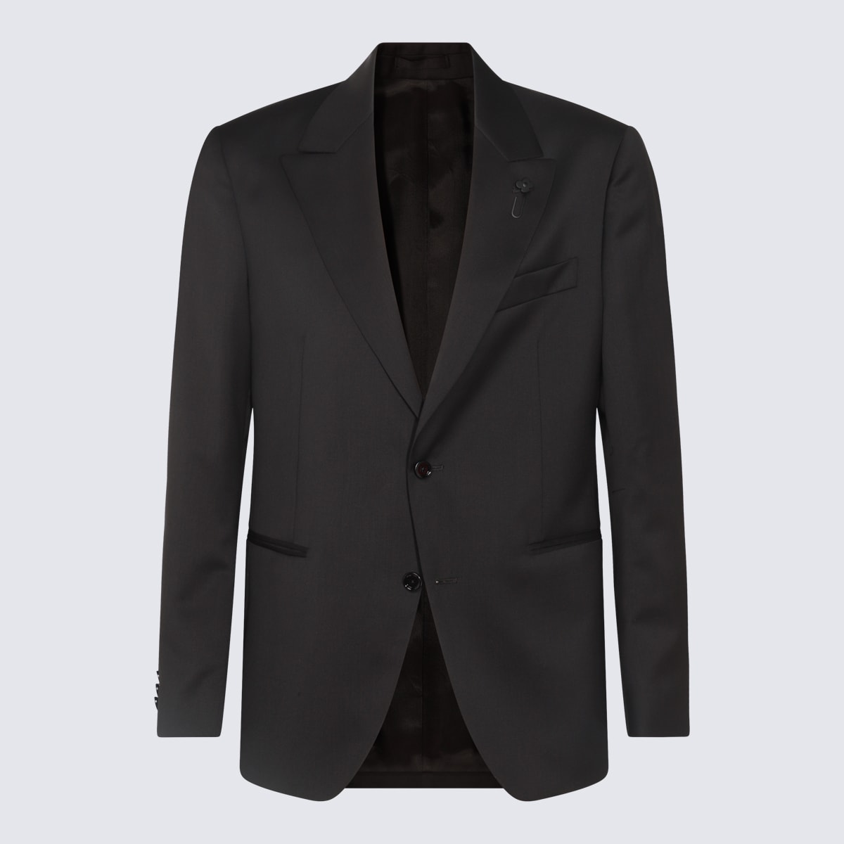 Shop Lardini Black Wool Suits