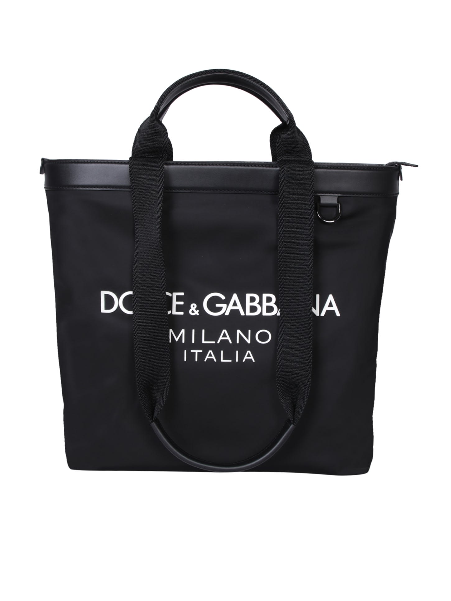 Shop Dolce & Gabbana Logo Black Tote Bag