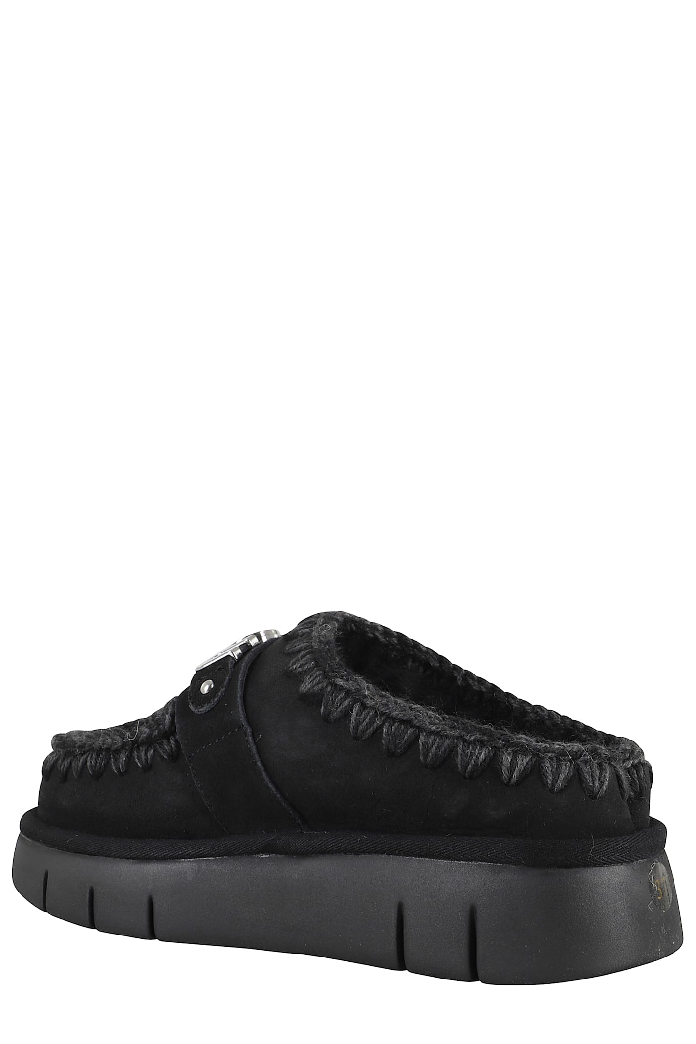 Mou Bounce Clog Metal Logo In Black In Black