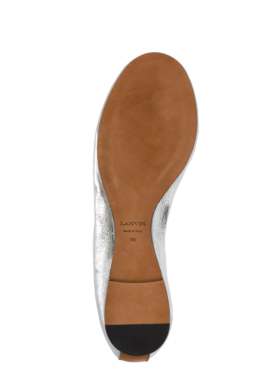 Shop Lanvin Leather Ballet Shoes In Silver