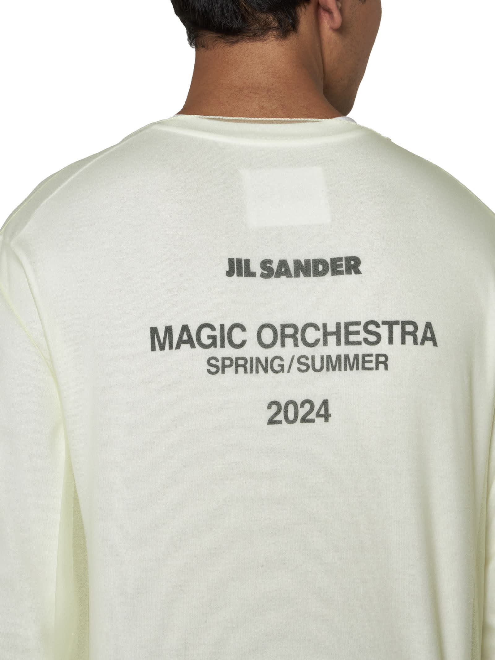 Shop Jil Sander T-shirt In Pistacchio Cream (745 + 104)