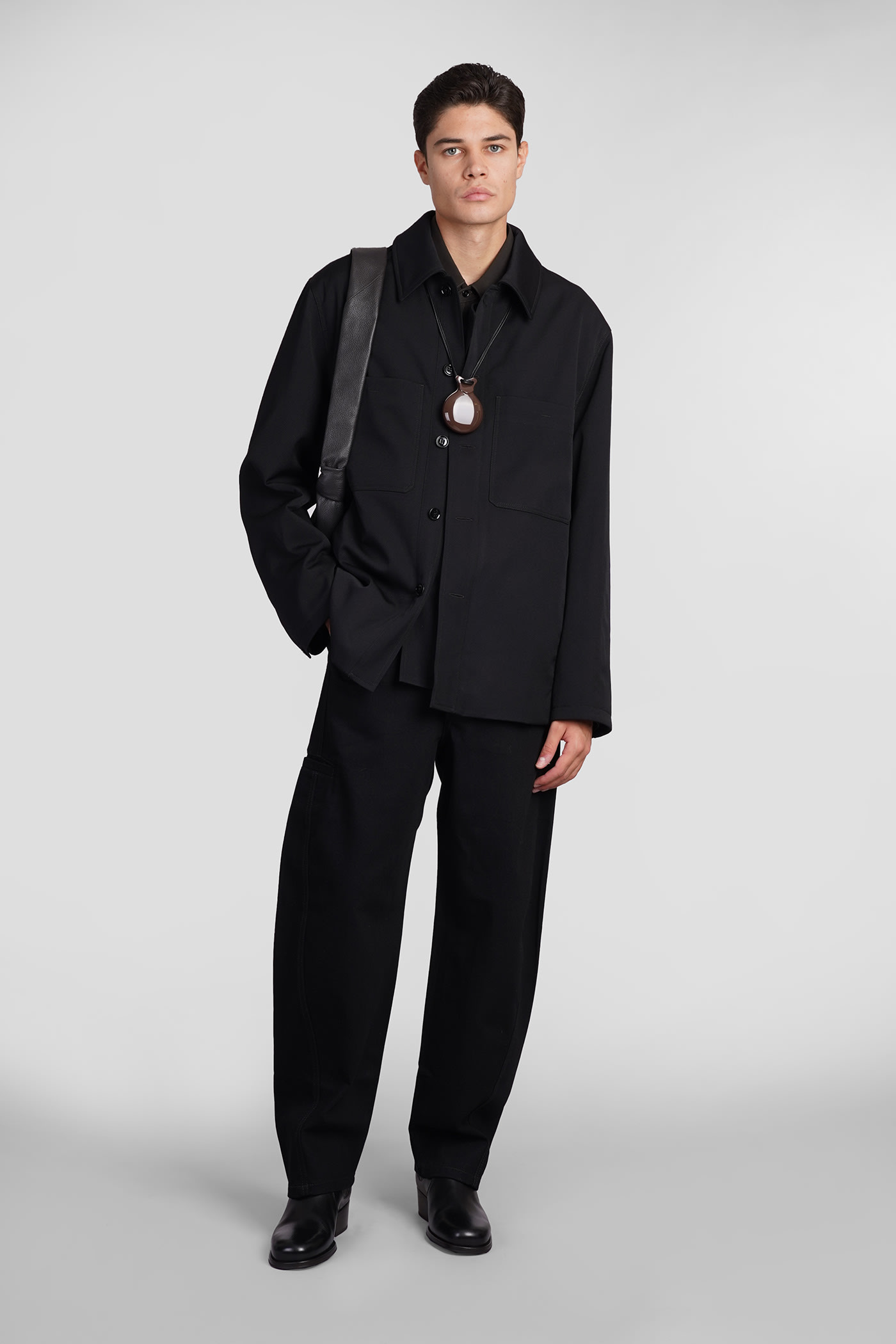 Shop Lemaire Shirt In Black Cotton