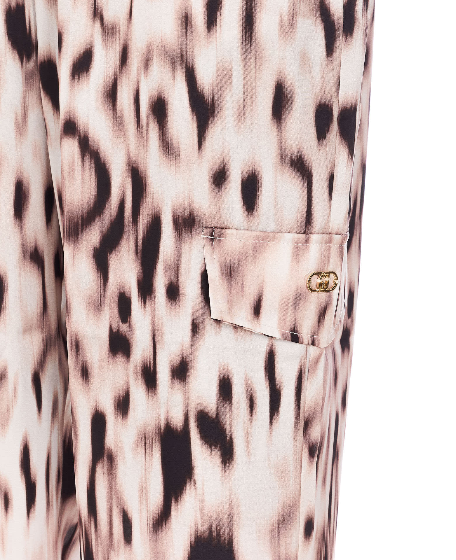 Liu •jo Flared Trousers With Cargo Pockets And Print In Multicolour