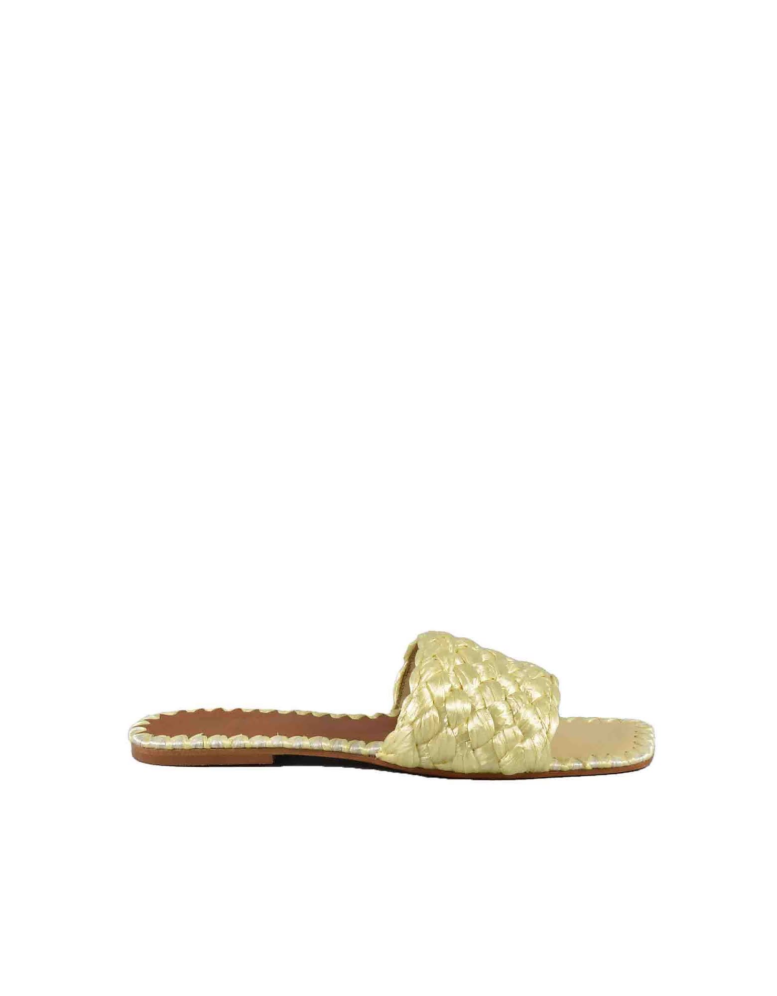 De Siena Womens Ivory Slide Sandals