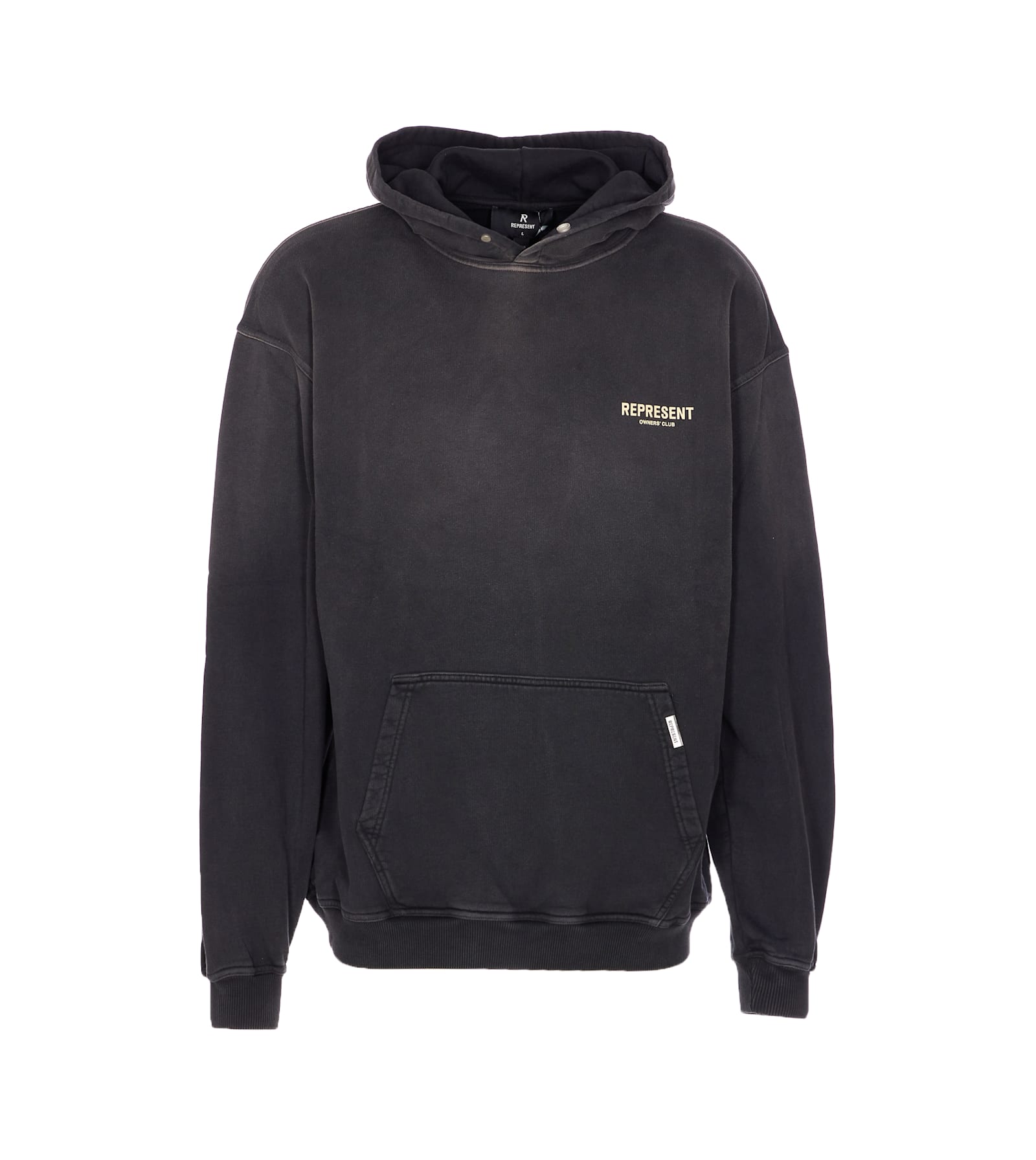 Represent Oversized Logo Hooded Sweatshirt In Black