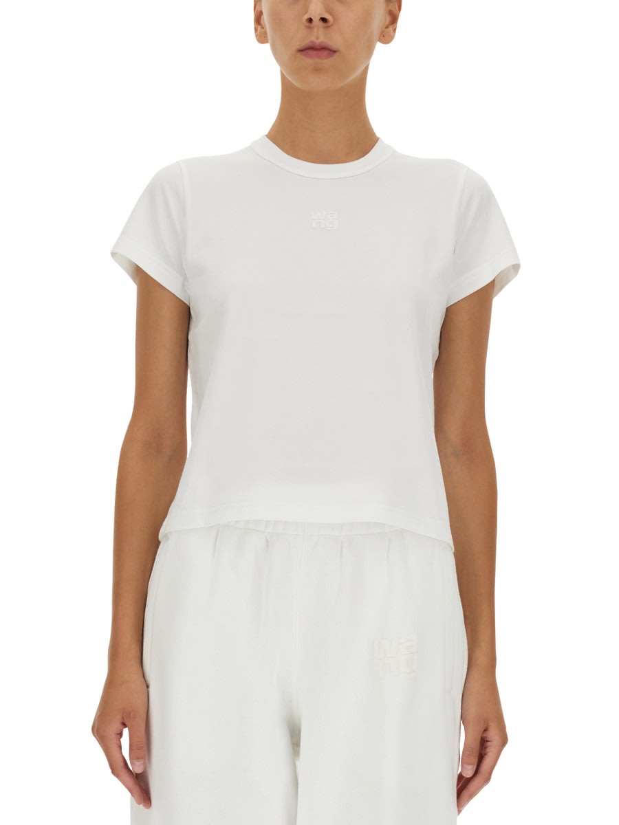 Shop Alexander Wang T Essential Shrunk T-shirt In White