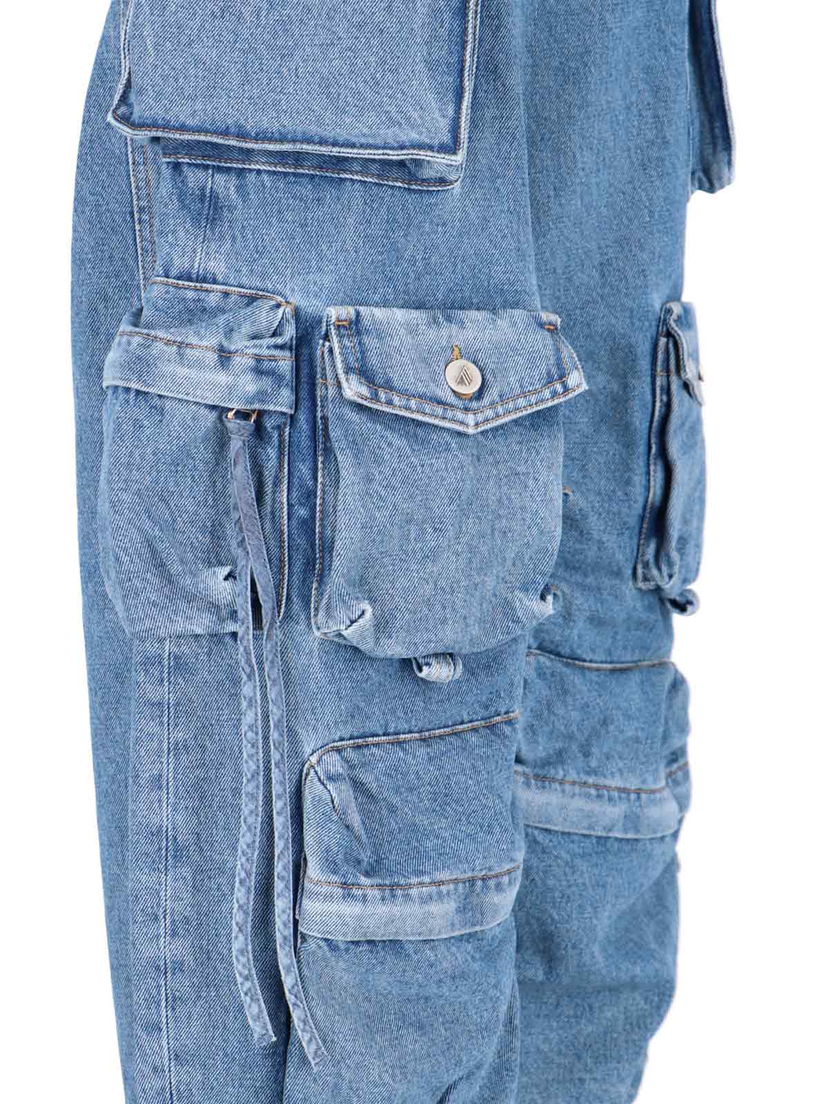 Shop Attico Fern Cargo Jeans In Blue