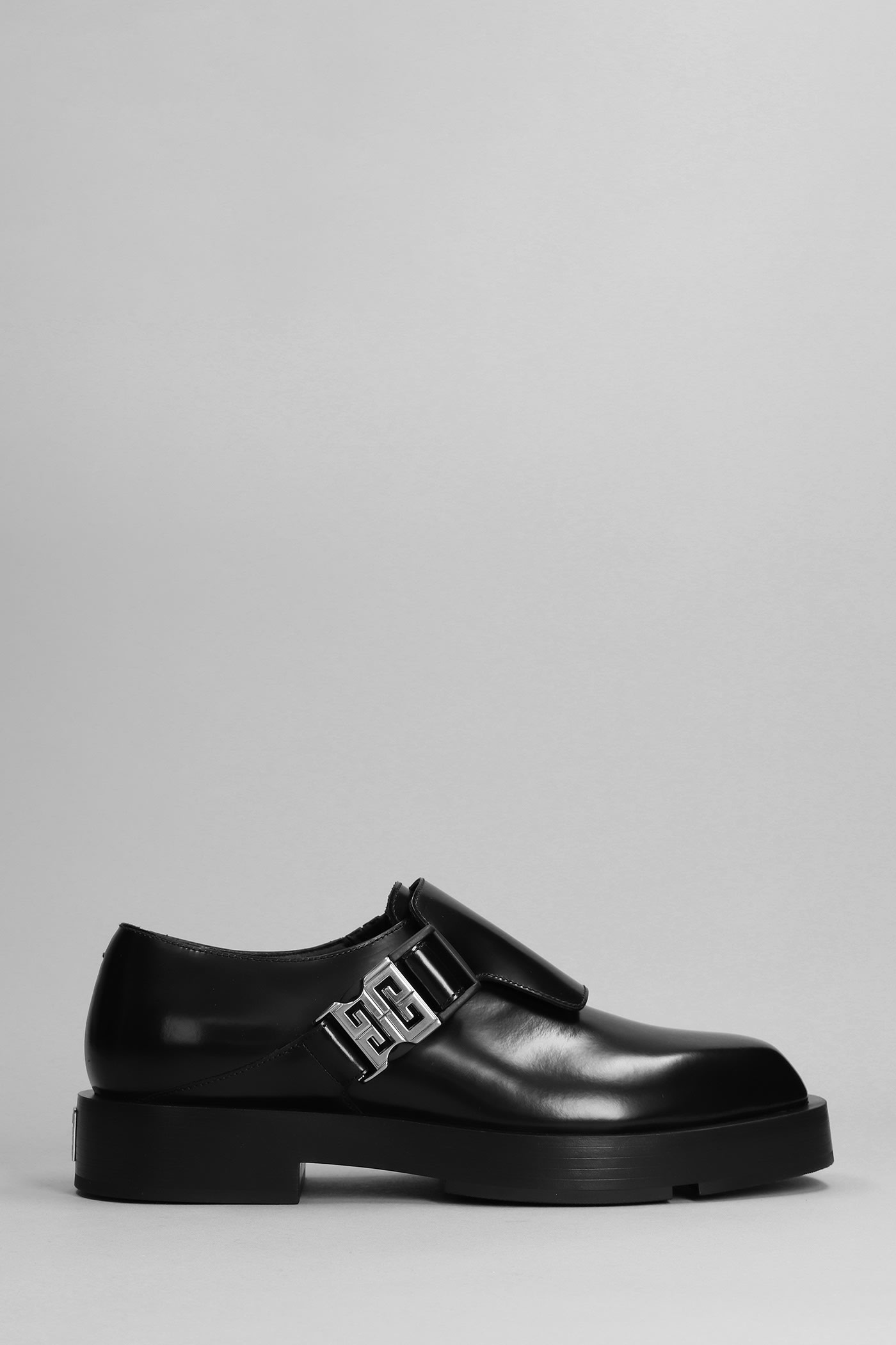 Givenchy Squared 4g Buckle Leather Derby Shoes In Black | ModeSens