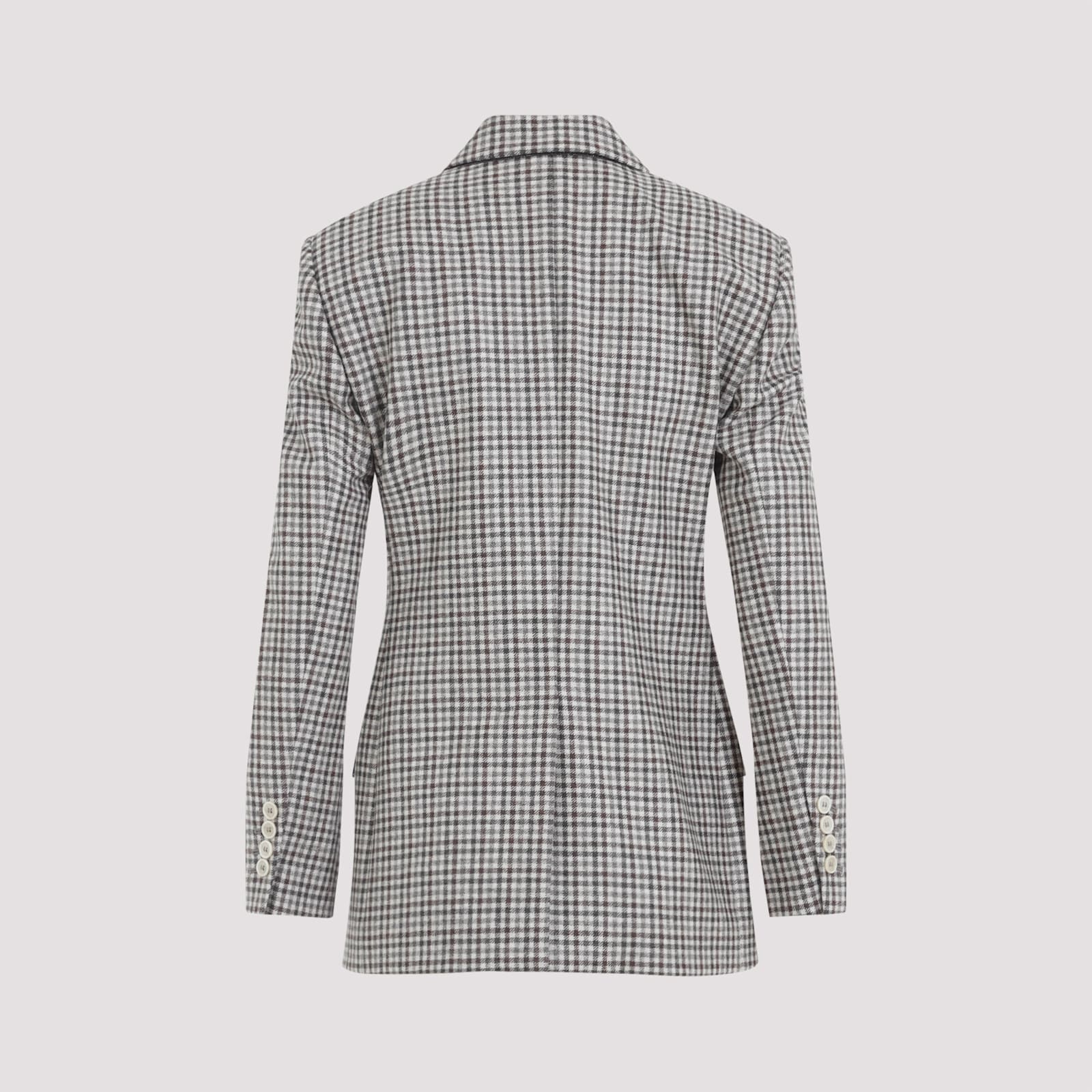 Brunello Cucinelli Vichy Jacket In Gray