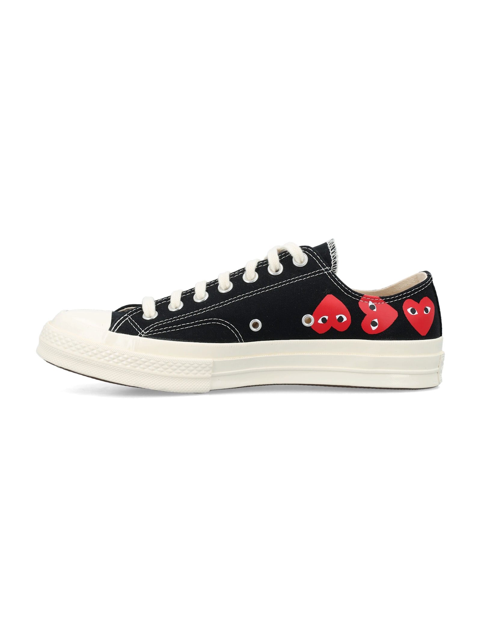 Comme Des Garçons Multi Heart Low Top In Black