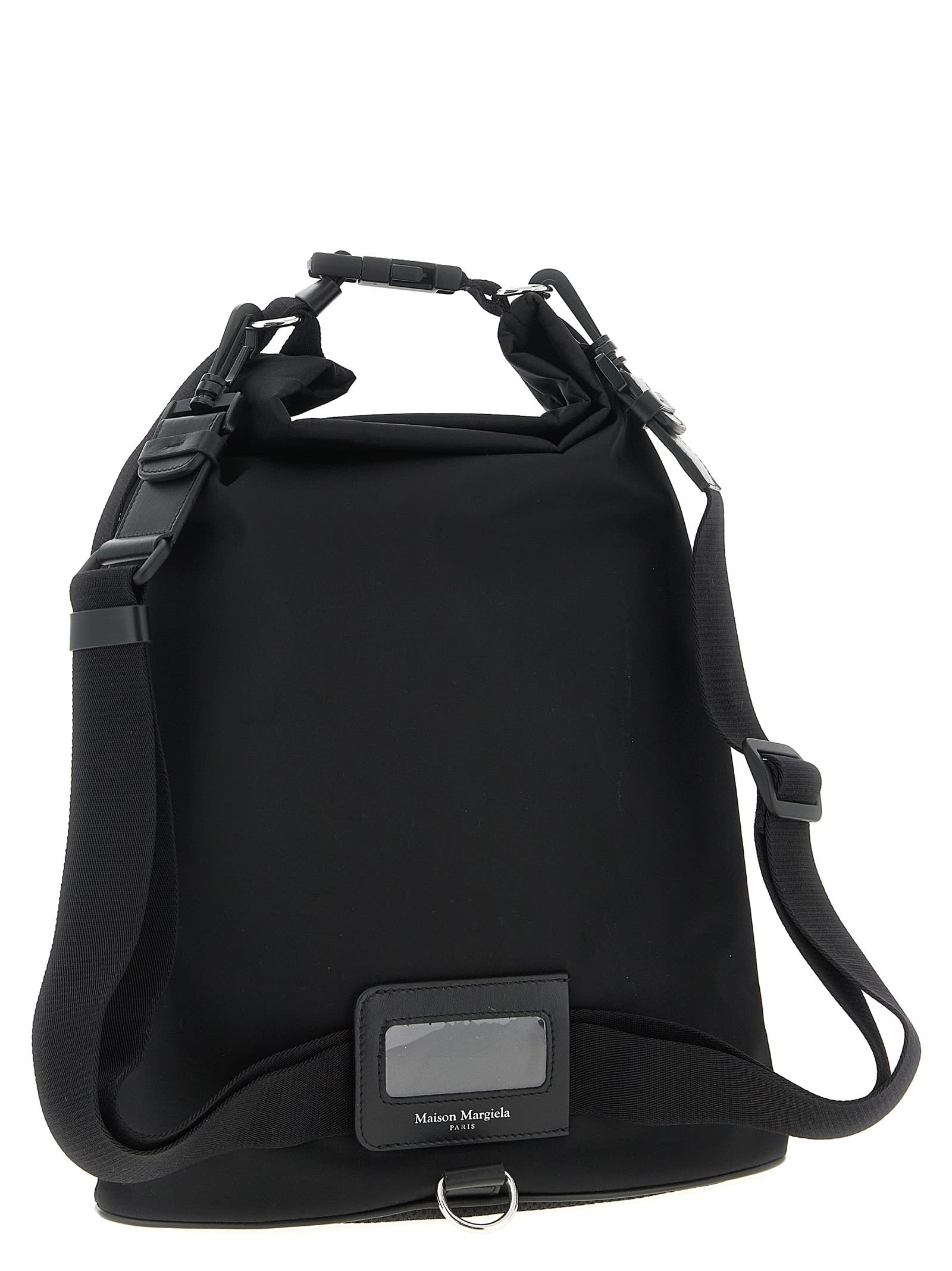 Maison Margiela Versatile Roll-top Backpack Adjustable Strap In Black