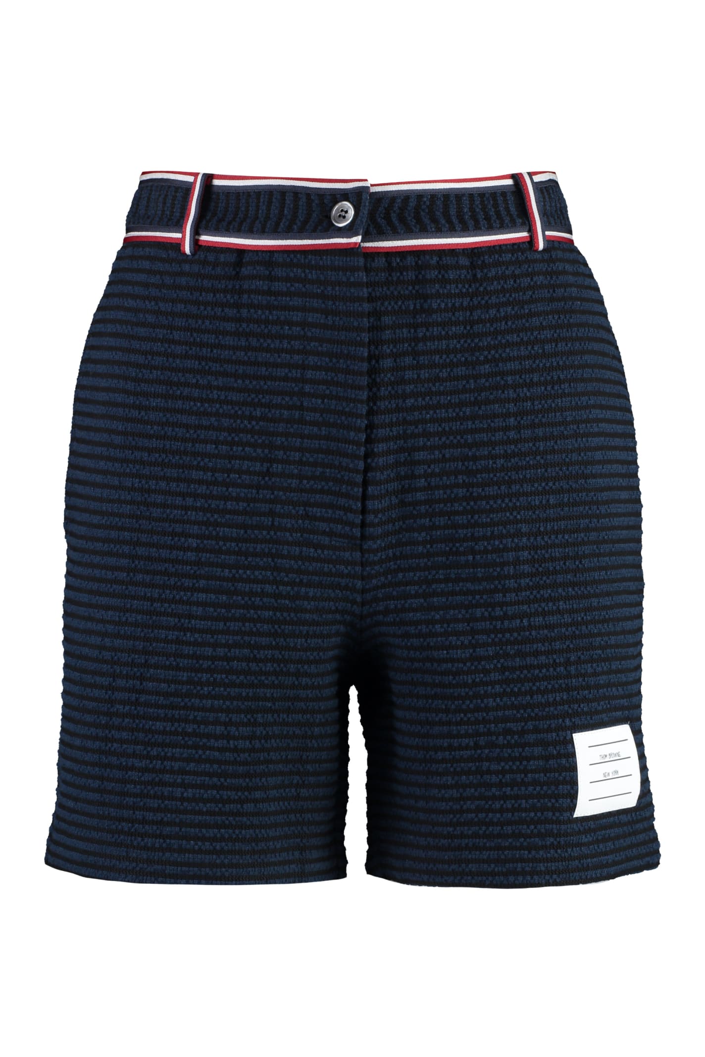 Shop Thom Browne Knitted Shorts In Blue