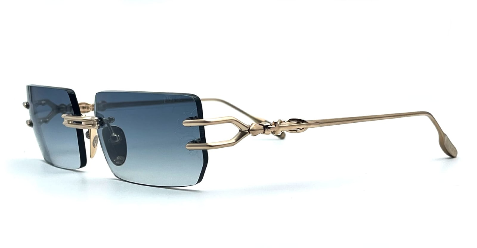 Shop Chrome Hearts Lordie - Matte Gold Plated Sunglasses