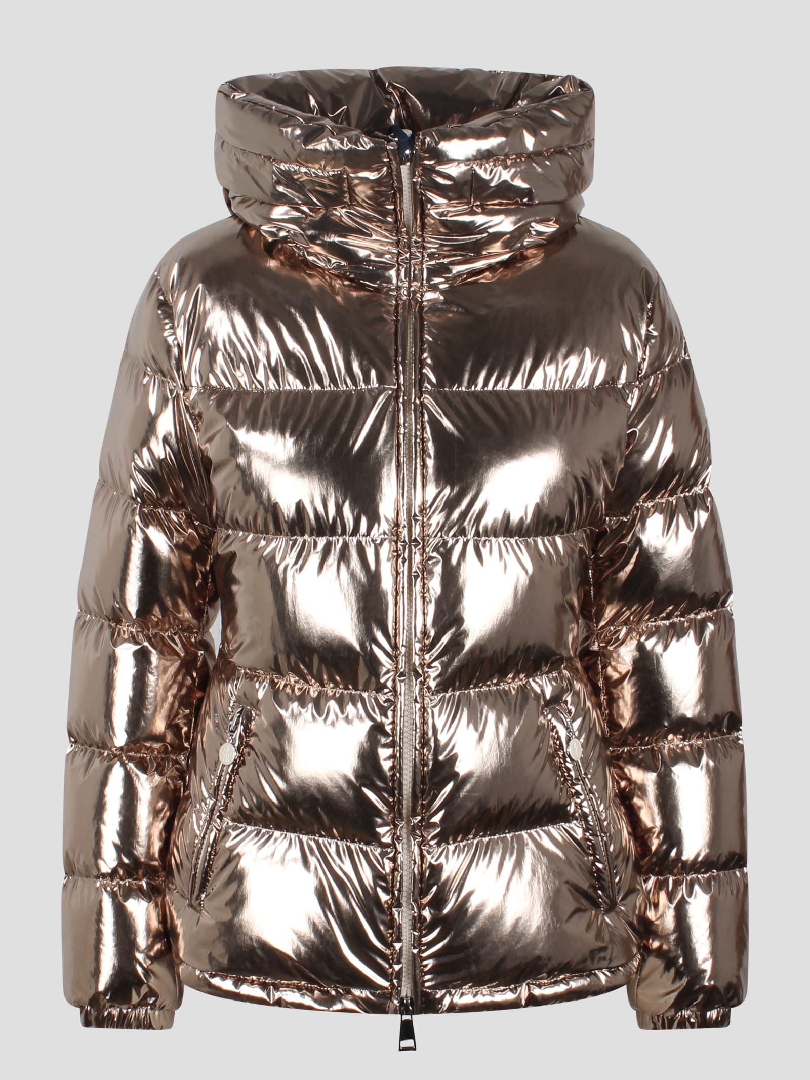 Shop Moncler Douros Hooded Down Jacket In Metallic