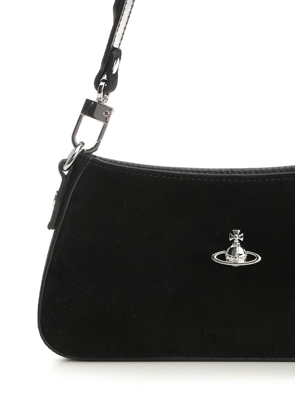 Vivienne Westwood Textured Polyurethane Clutch With Metallic Emblem In Black