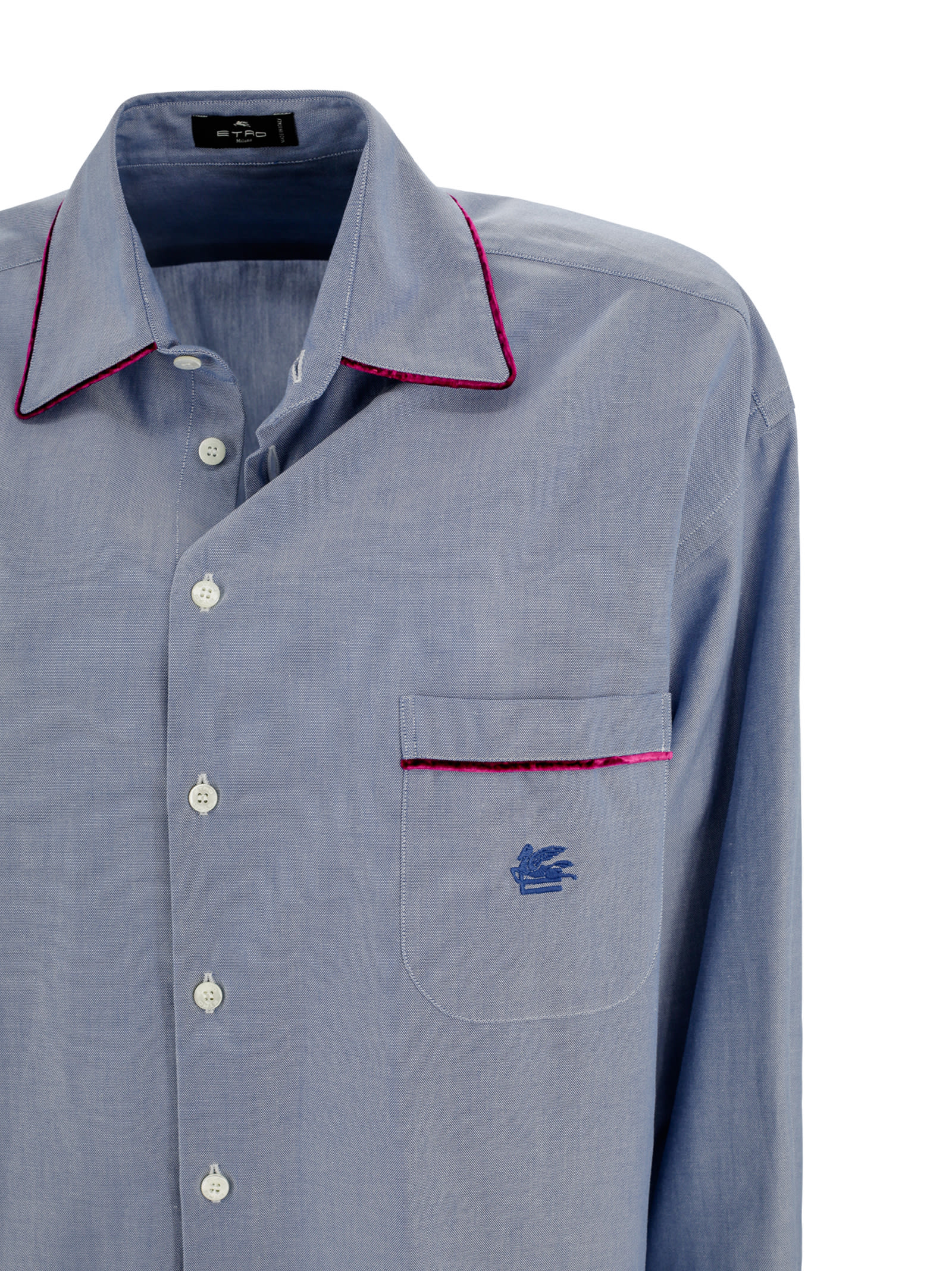 Shop Etro Oxford Shirt With Pegasus