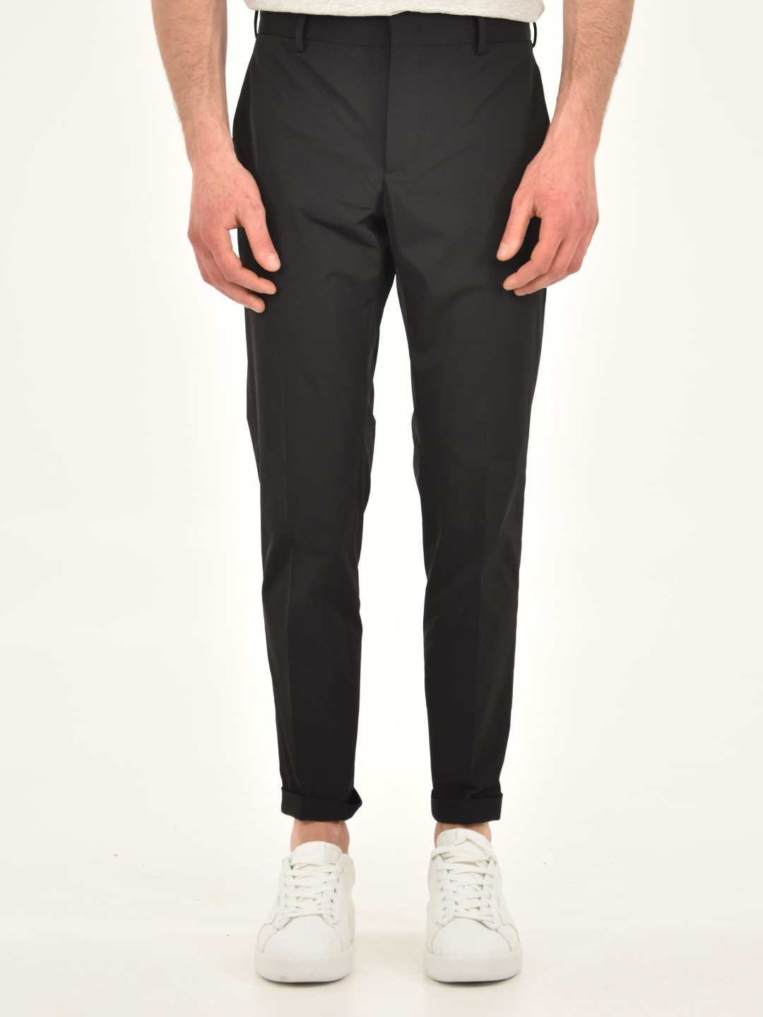 PT01 Black Stretch Fit Nylon Trousers