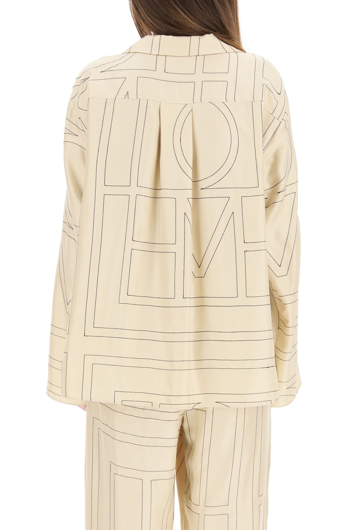 Shop Totême Silk Twill Pajama Shirt In Neutro