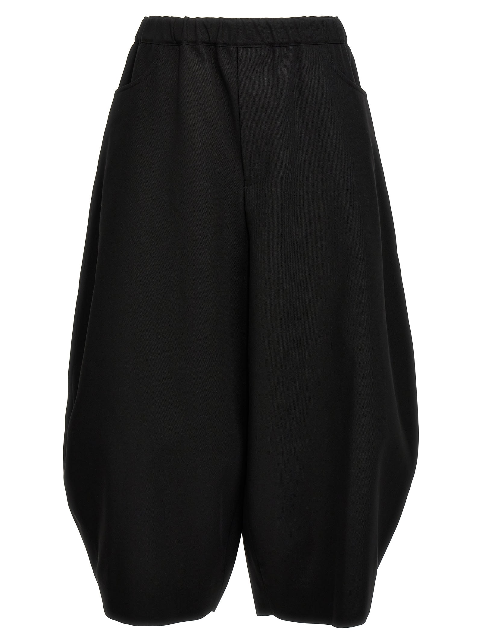 Black Comme Des Garçons Cropped Trousers In Black