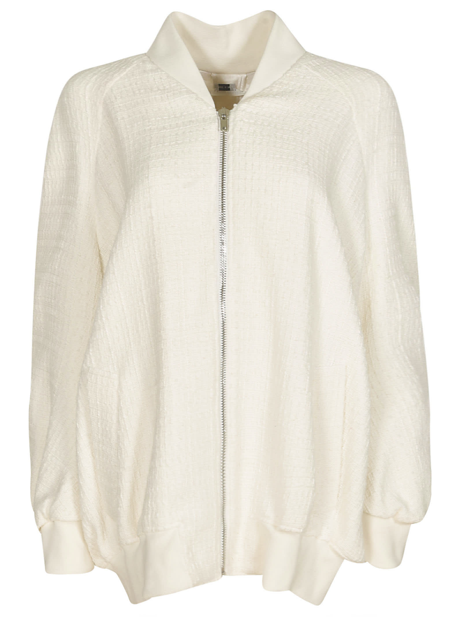 Shop Alessandro Vigilante Zipped Oversized Jacket In White