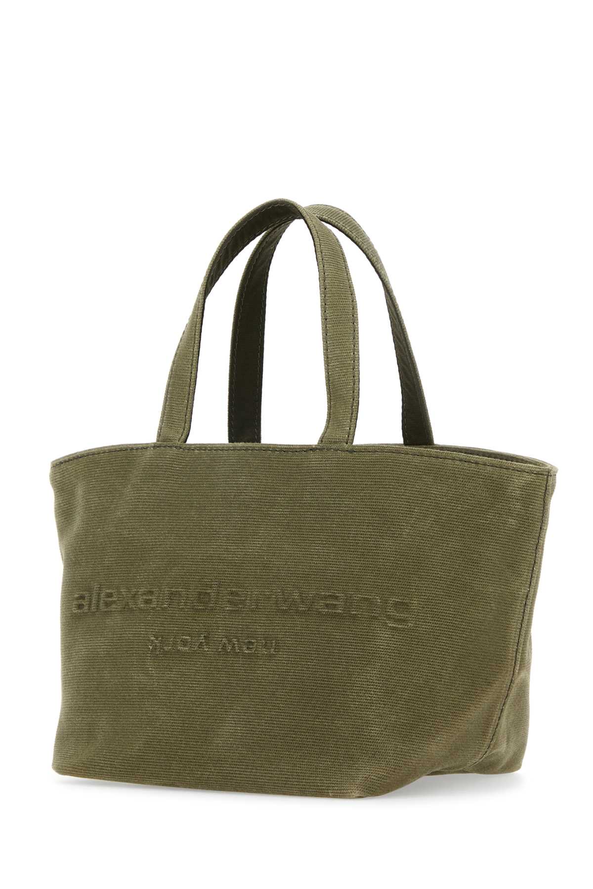 Alexander Wang Khaki Canvas Small Punch Shopping Bag In Surpluskhaki