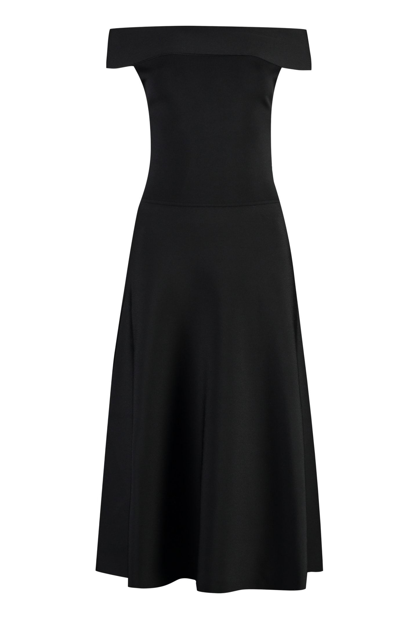 Shop Fabiana Filippi Knitted Dress In Black