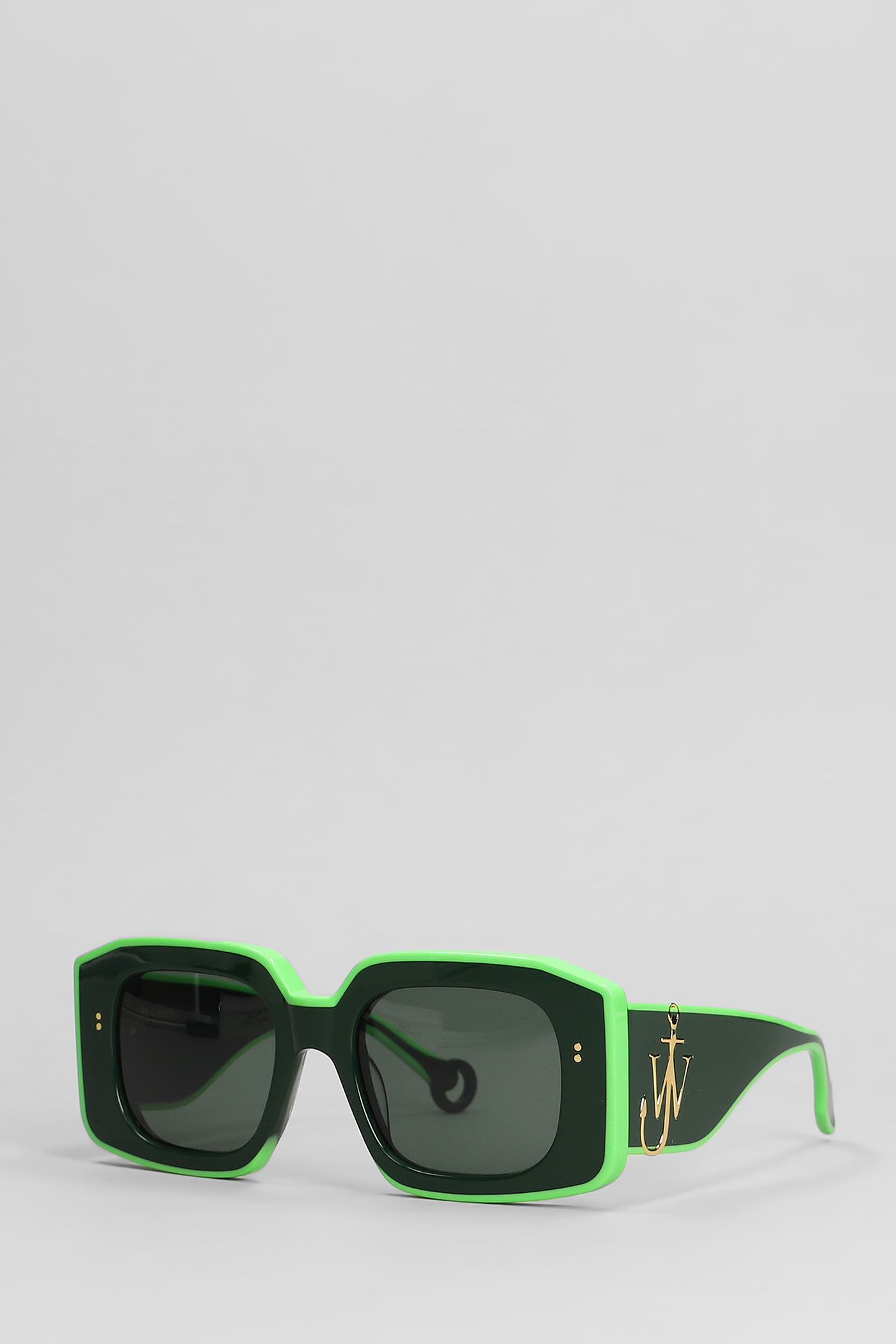 Jw Anderson Jwa01 Bumper Sunglasses In Green Acetate