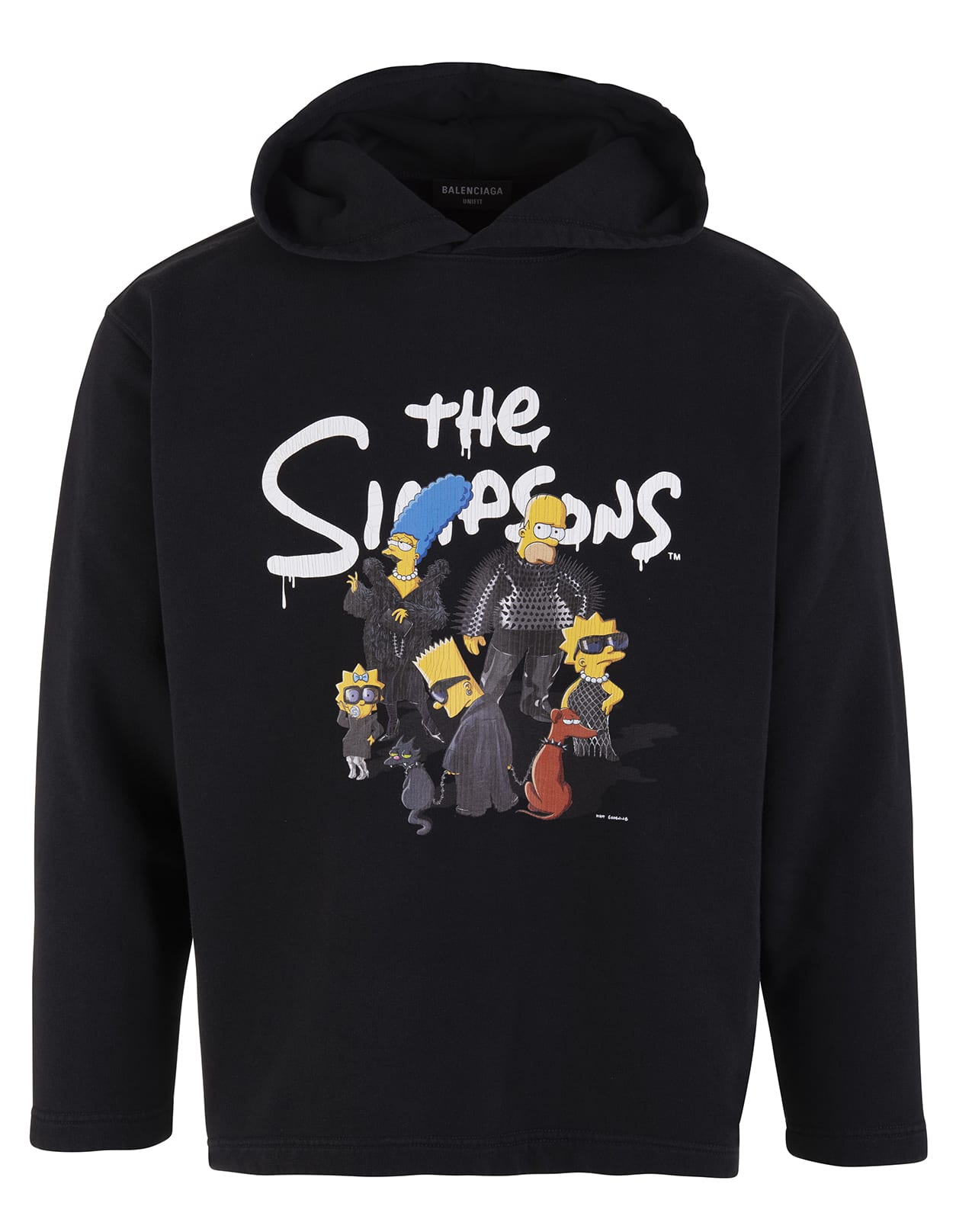 Balenciaga Woman The Simpsons Tm & © 20th Television Cropped Hoodie In Black