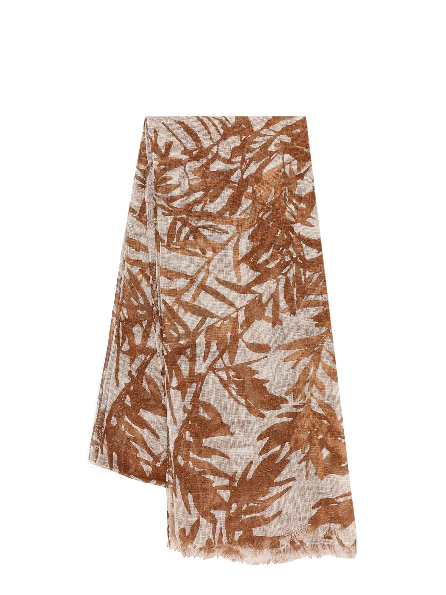 BRUNELLO CUCINELLI LINEN BLEND SCARF WITH SPARKILING EFFECT