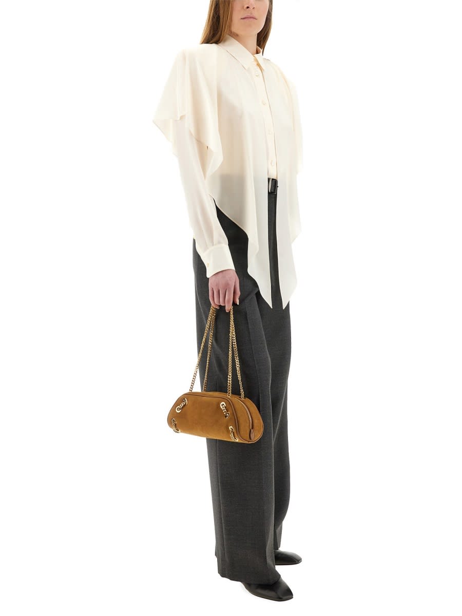 Stella Mccartney Women's Semitransparent Shirt With Layered Panel In Ivory