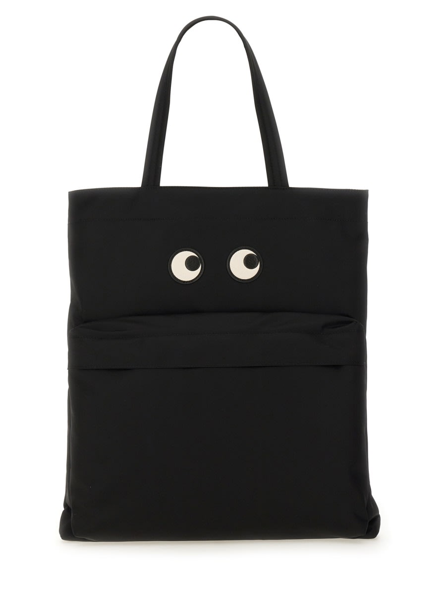 Shop Anya Hindmarch Eyes Tote Bag In Black