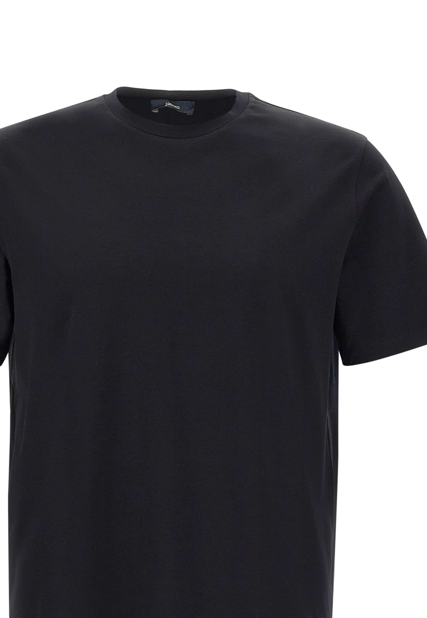 Shop Herno Superfine Cotton T-shirt In Black