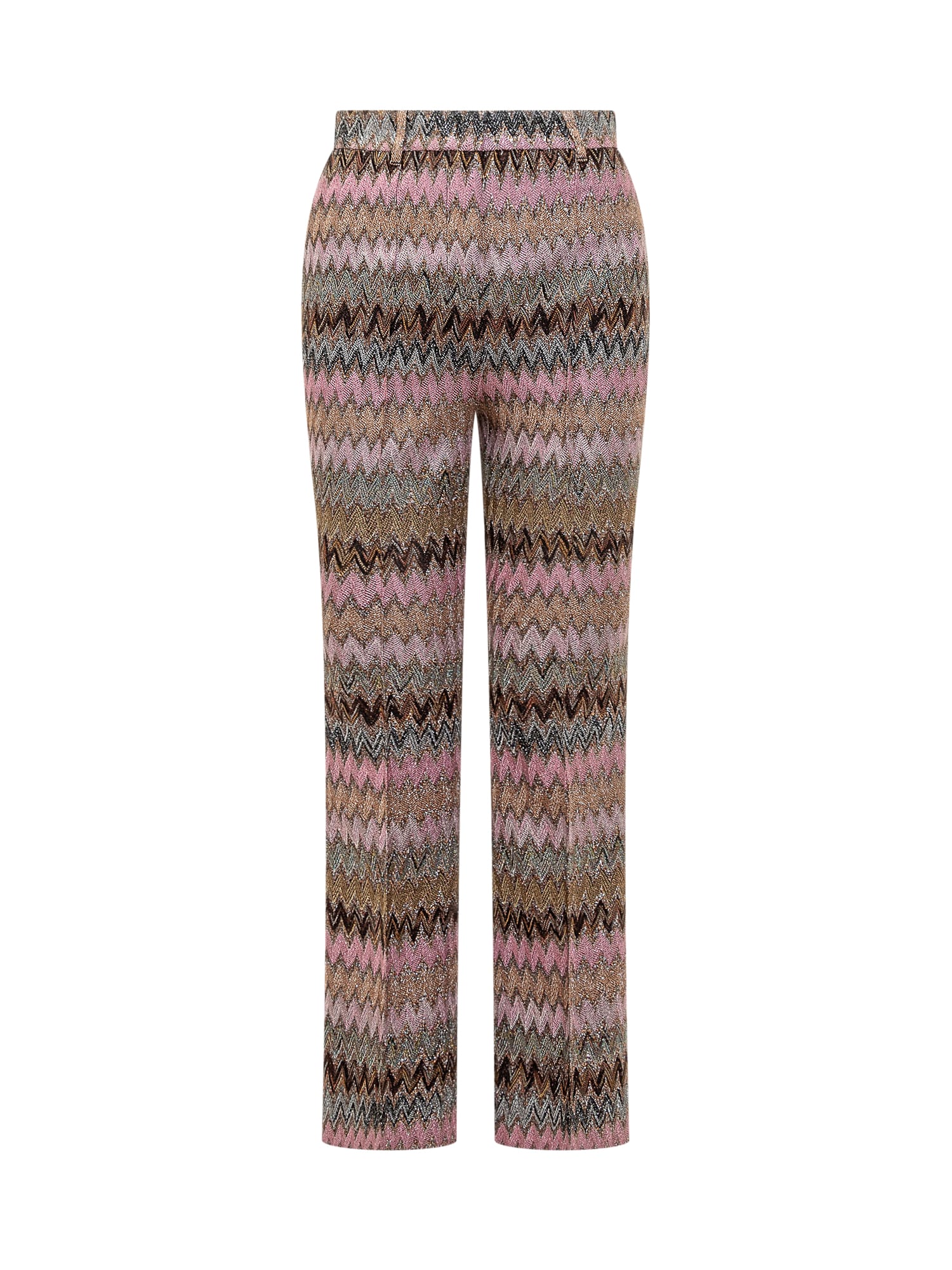 Shop Missoni Trousers With Zig Zag Pattern In L Multi