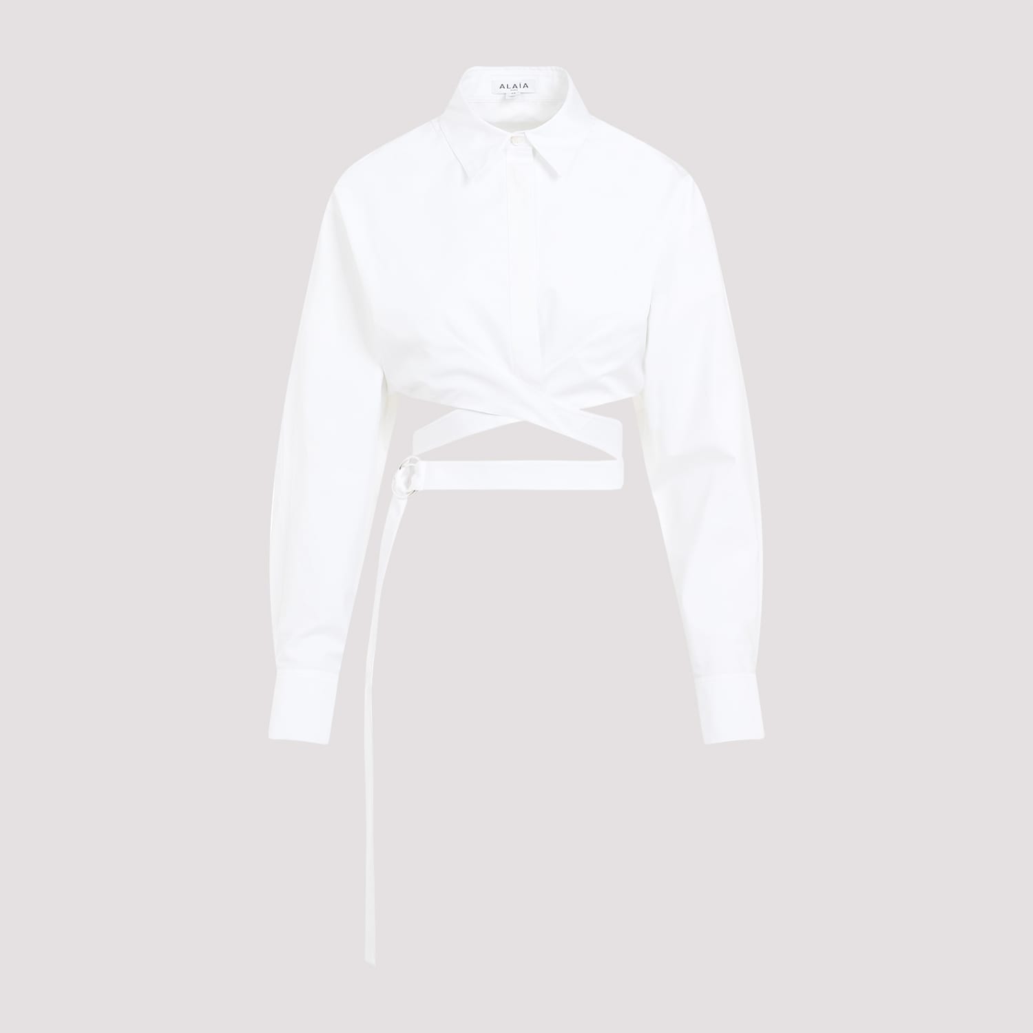 Shop Alaïa Crossed Shirt In Blanc