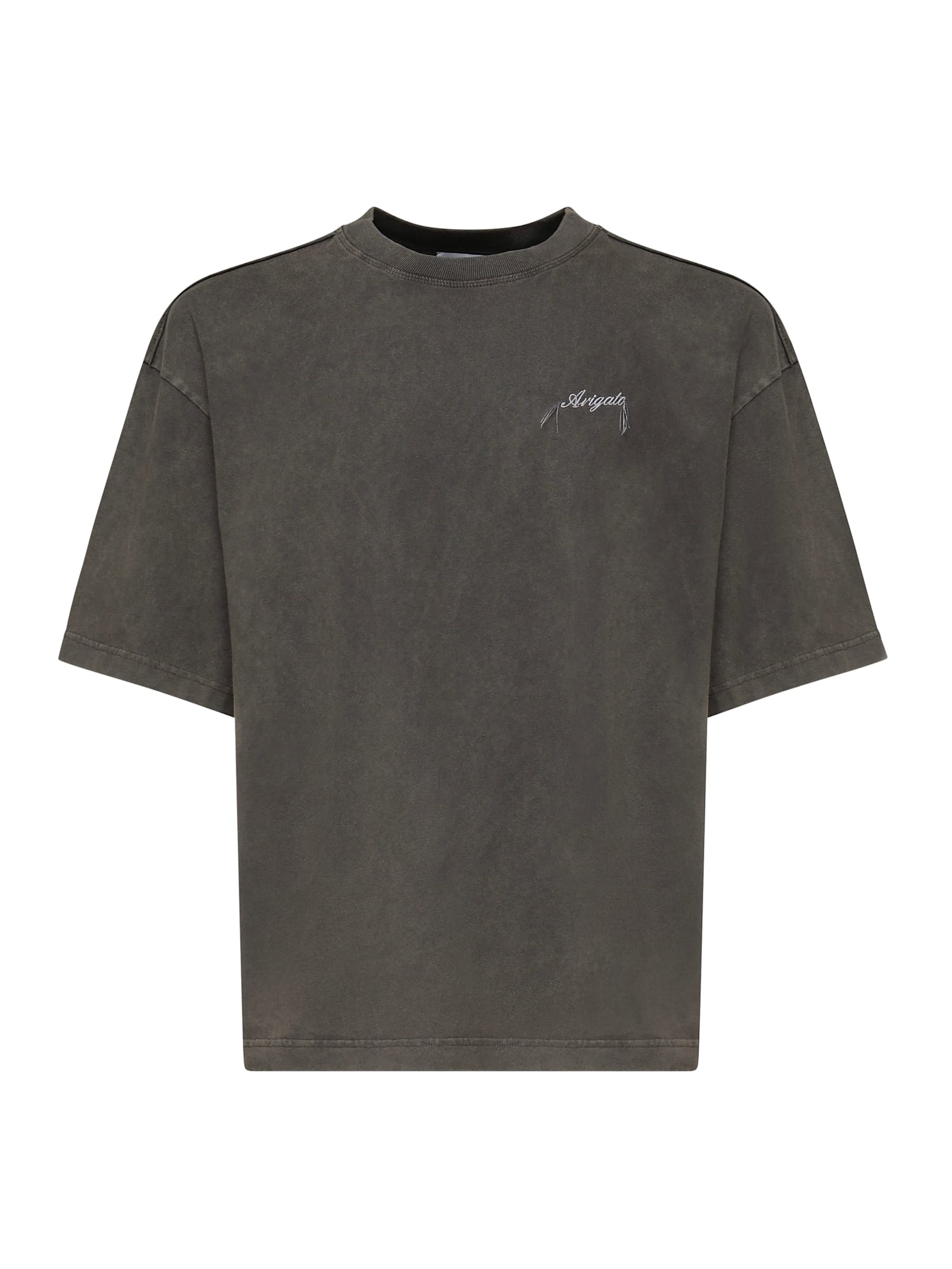 Axel Arigato T-shirt With Washed-effect Logo In Gray