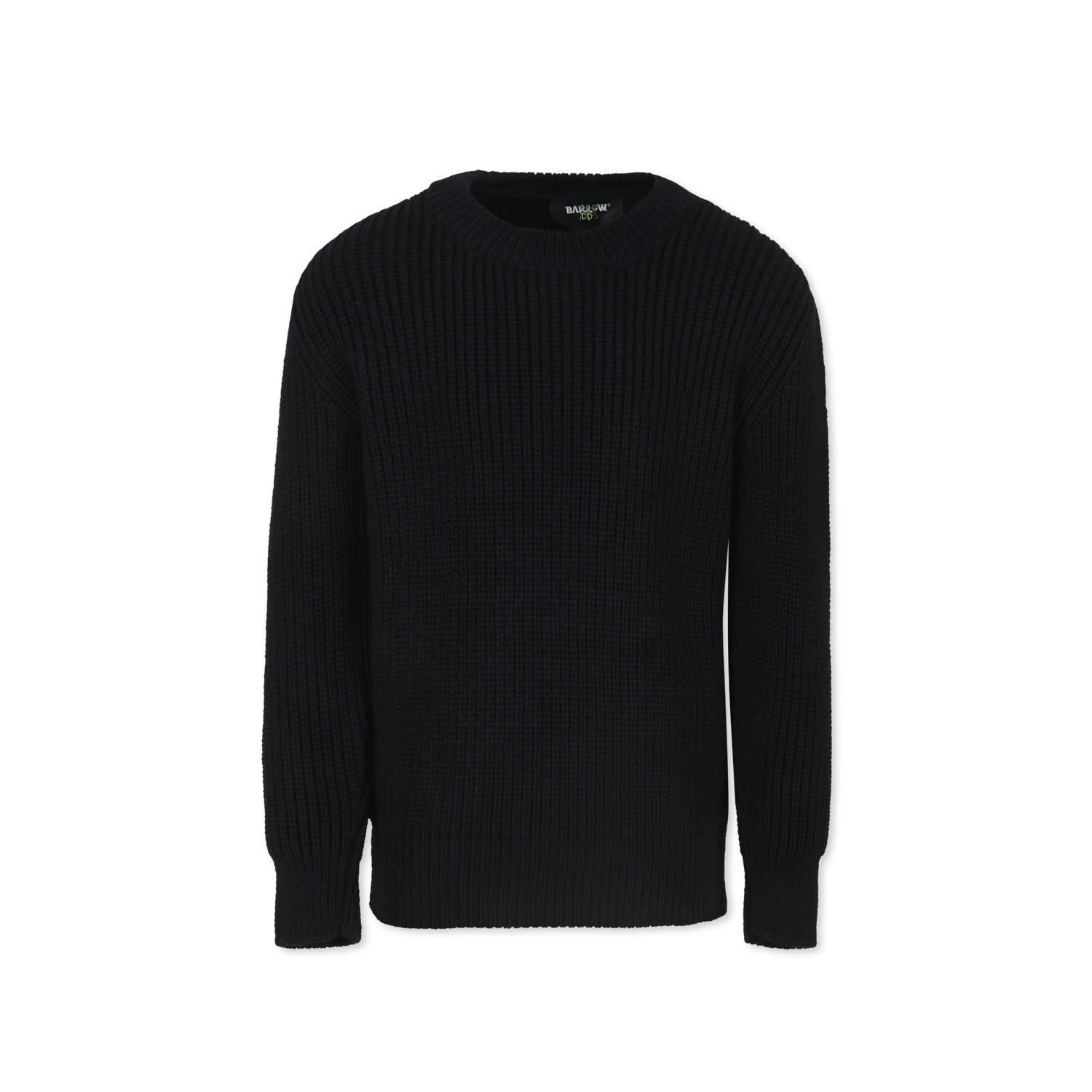 Barrow Black Sweater For Girl With Smiley And Logo In Black