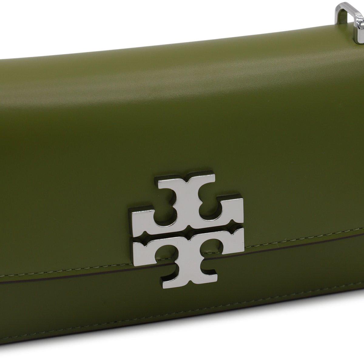 Shop Tory Burch Convertible Eleanor Foldover Top Small Shoulder Bag In Matcha Green