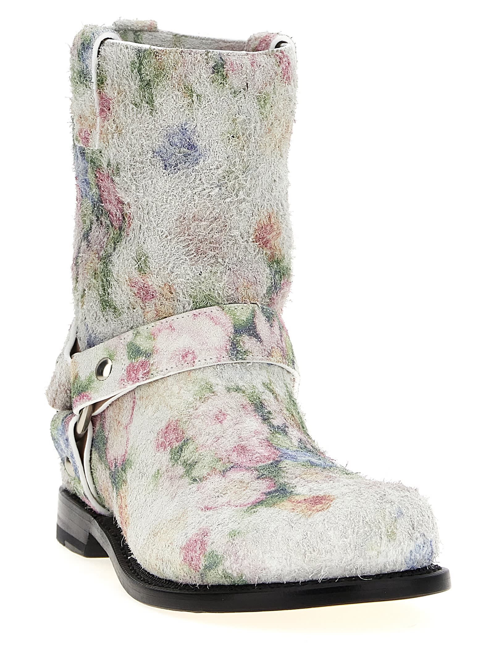 Shop Loewe Campo Biker Ankle Boots In Multicolor