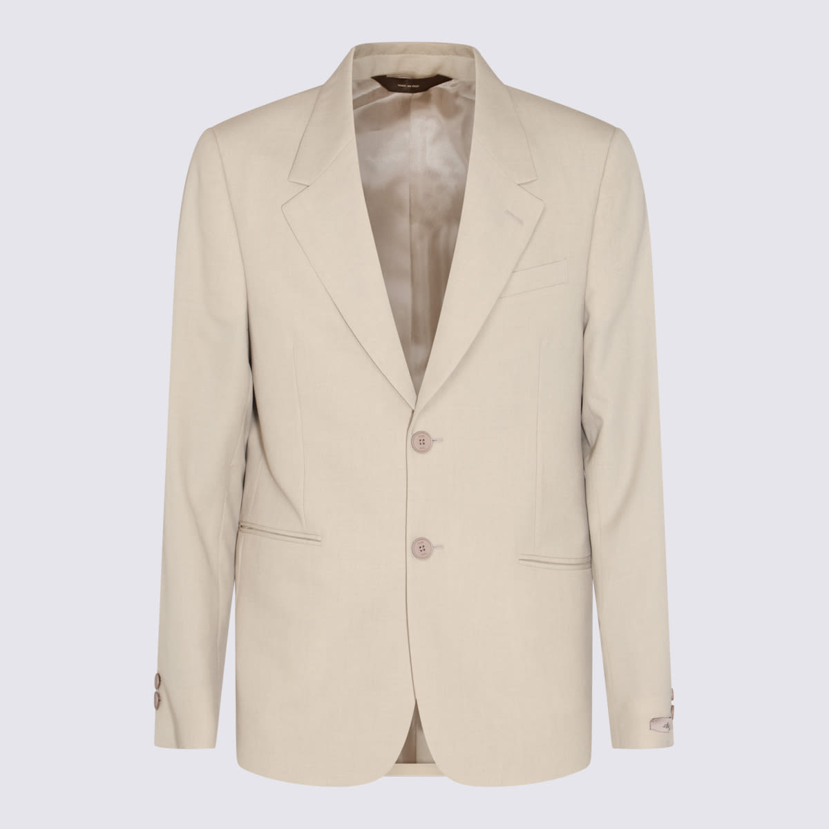 Fendi Cream Wool Blazer In White
