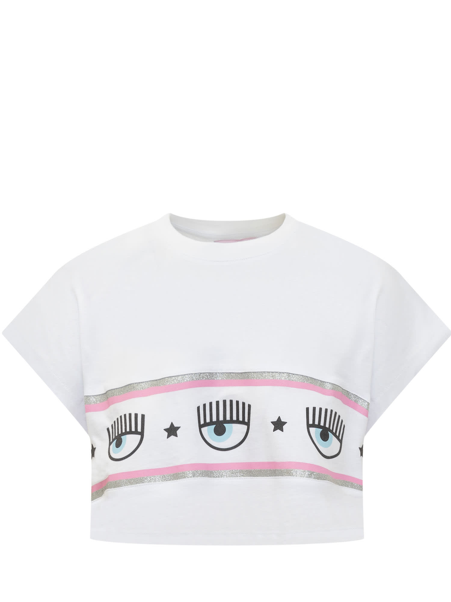 Shop Chiara Ferragni T-shirt With Maxi Logo In White