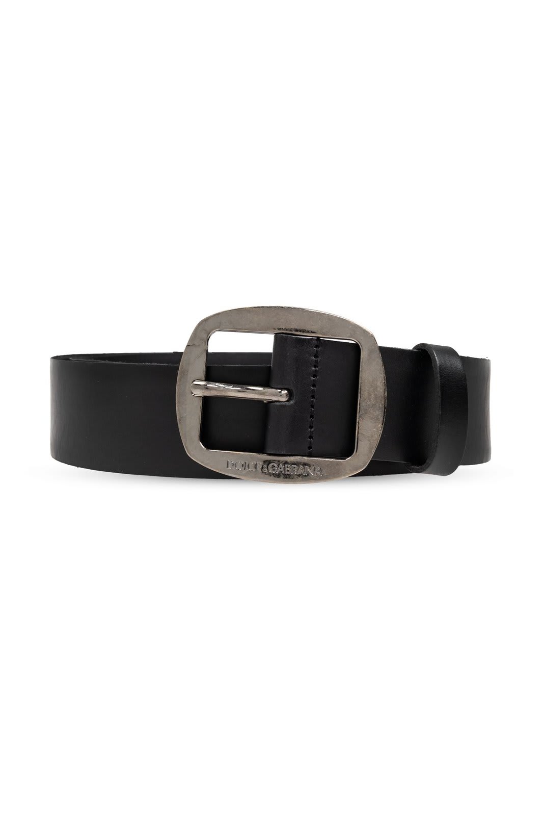 Shop Dolce & Gabbana Logo Engraved Belt In Nero