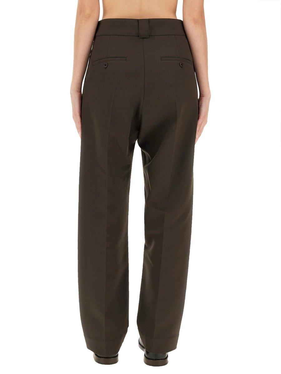 Shop Lemaire Tailored Straight Leg Trousers In Brown