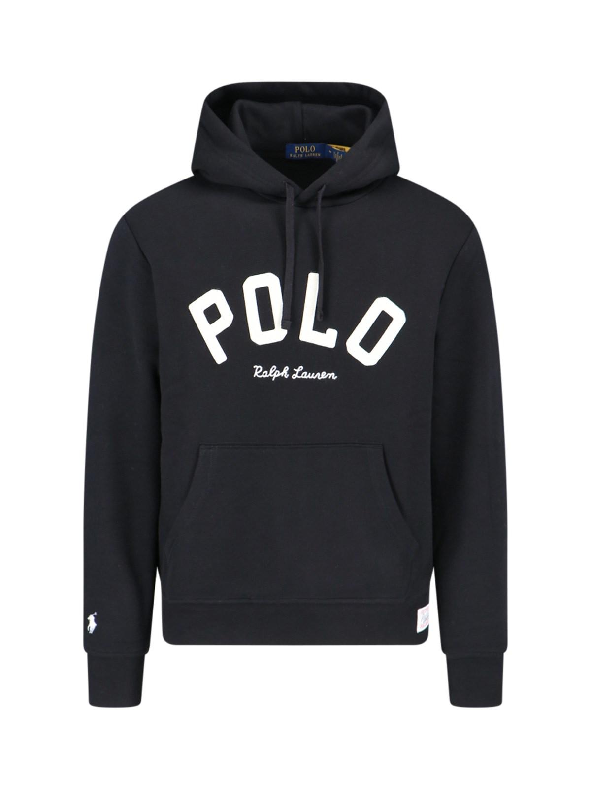 Shop Ralph Lauren Logo Hoodie In Polo Black