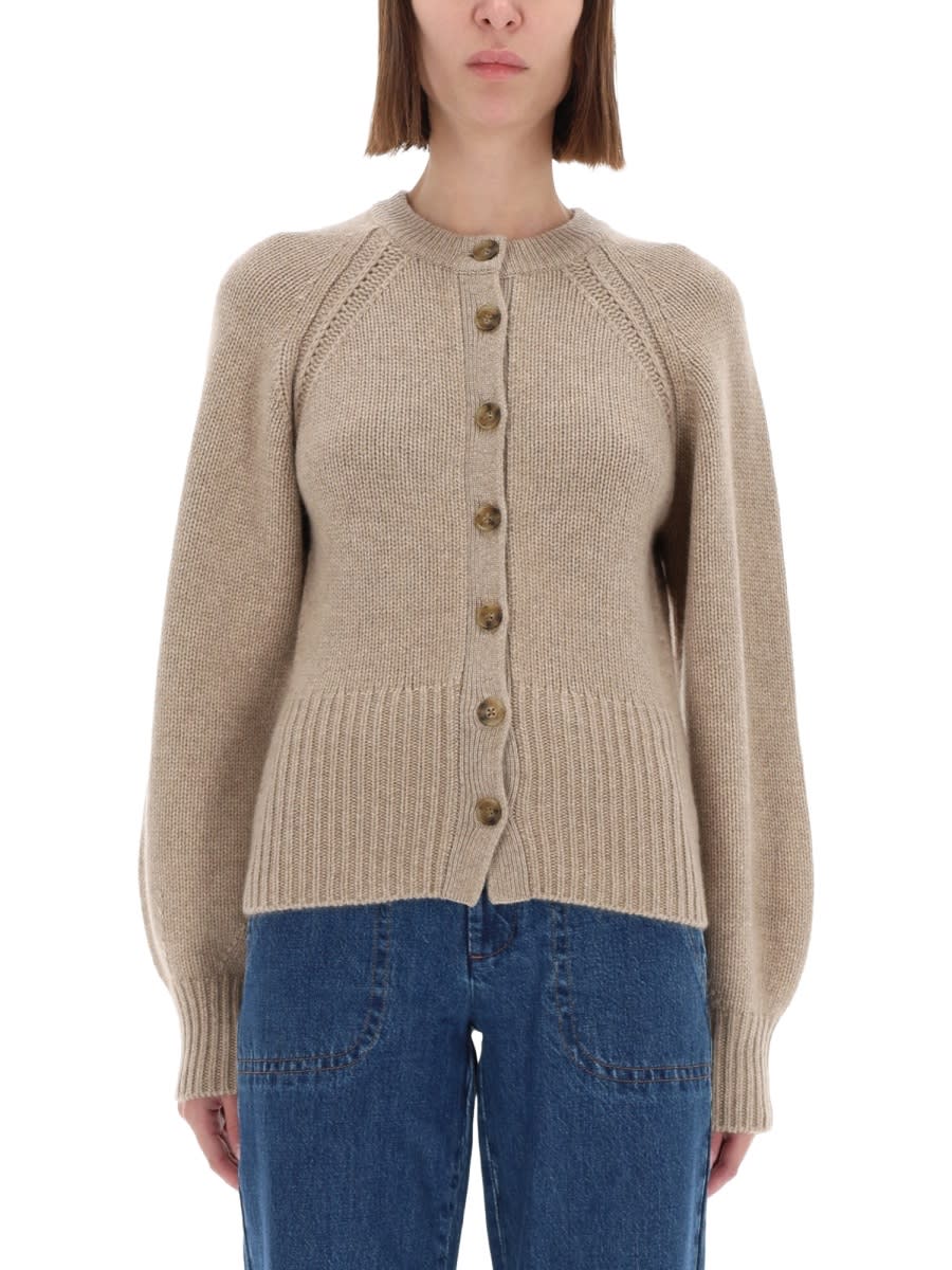 Guest In Residence "sculpted" Cardigan In Nude