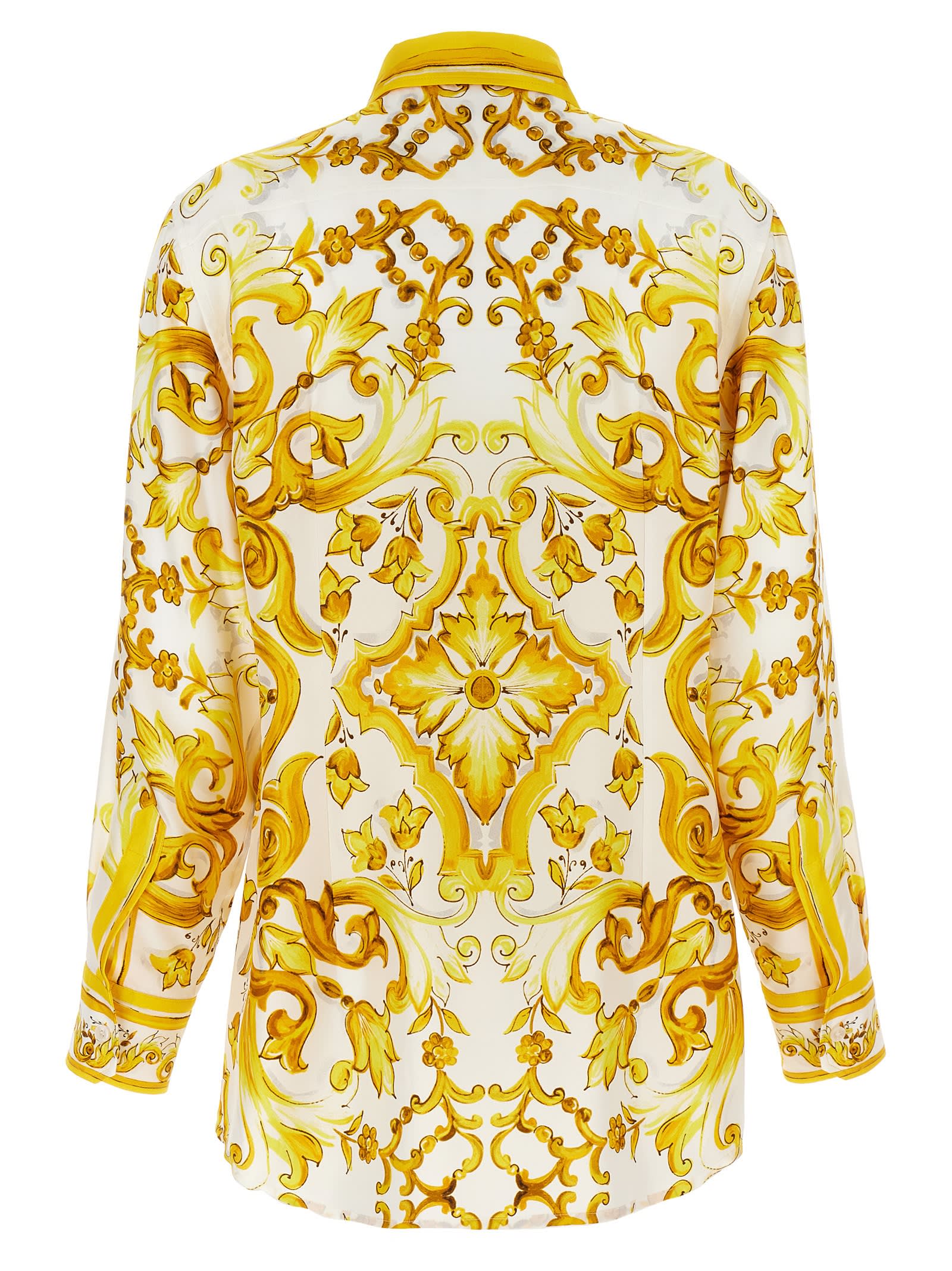 Shop Dolce & Gabbana Silk Shirt In Yellow