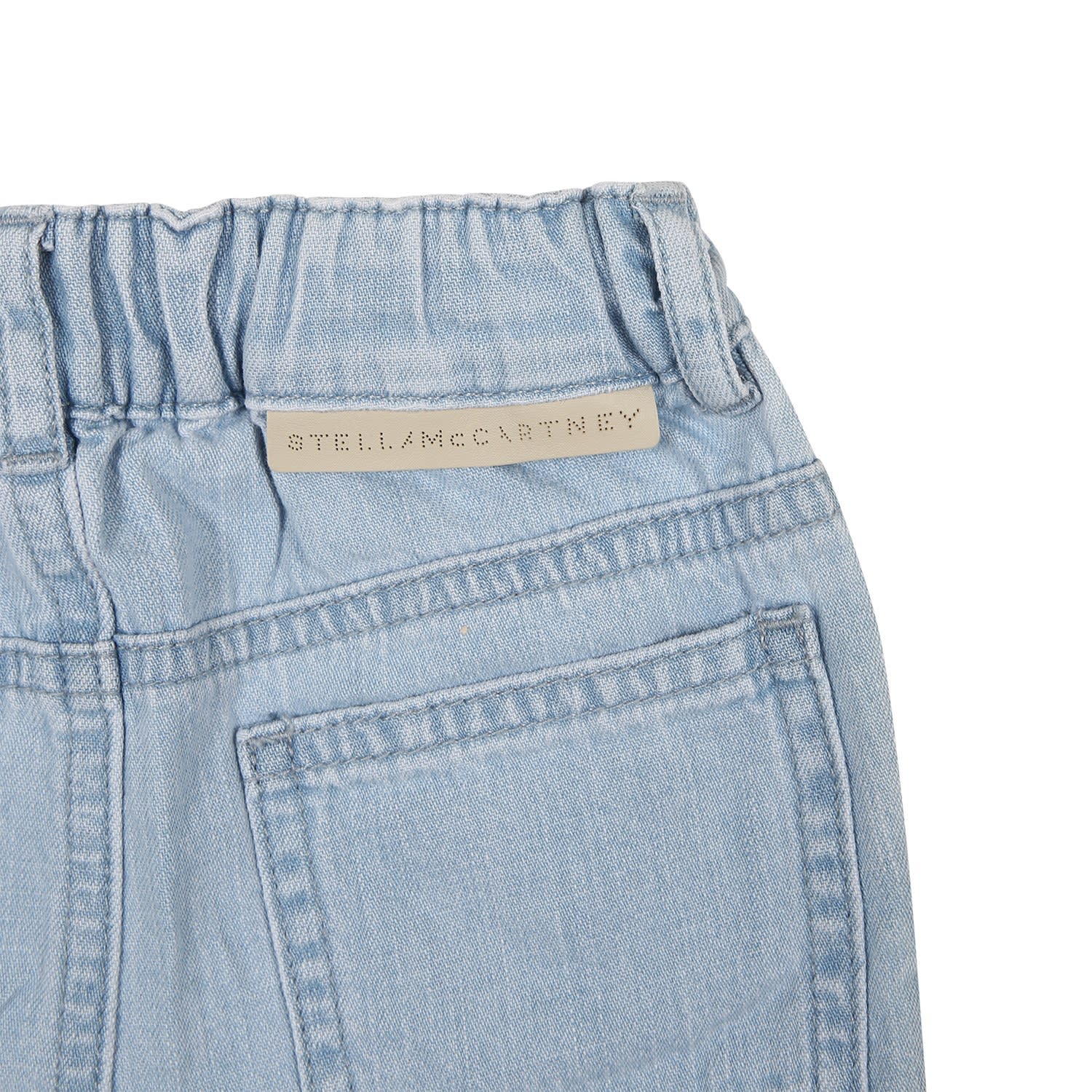 Shop Stella Mccartney Denim Shorts For Baby Boy With Logo