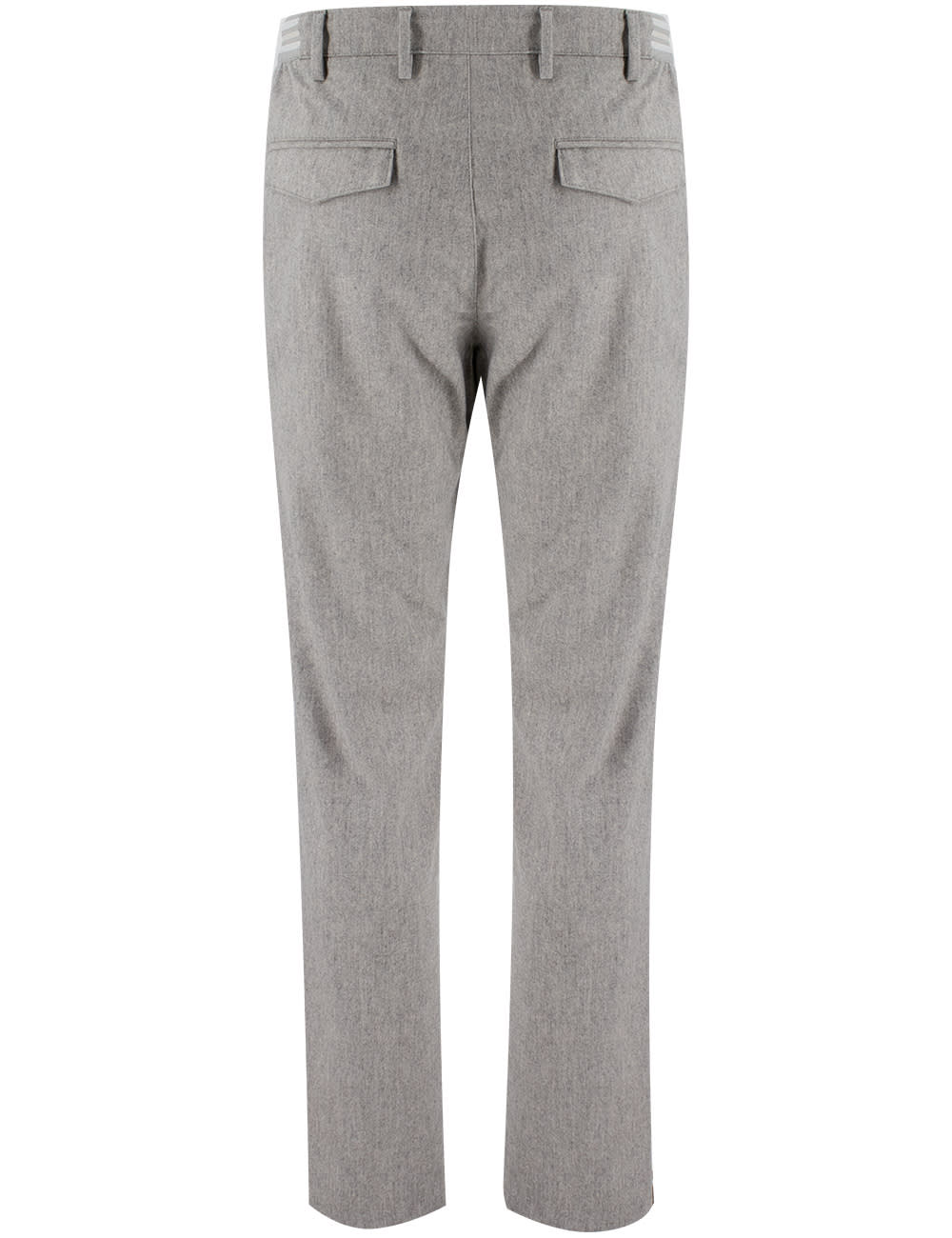 Shop Eleventy Trousers In Light Melange Gray