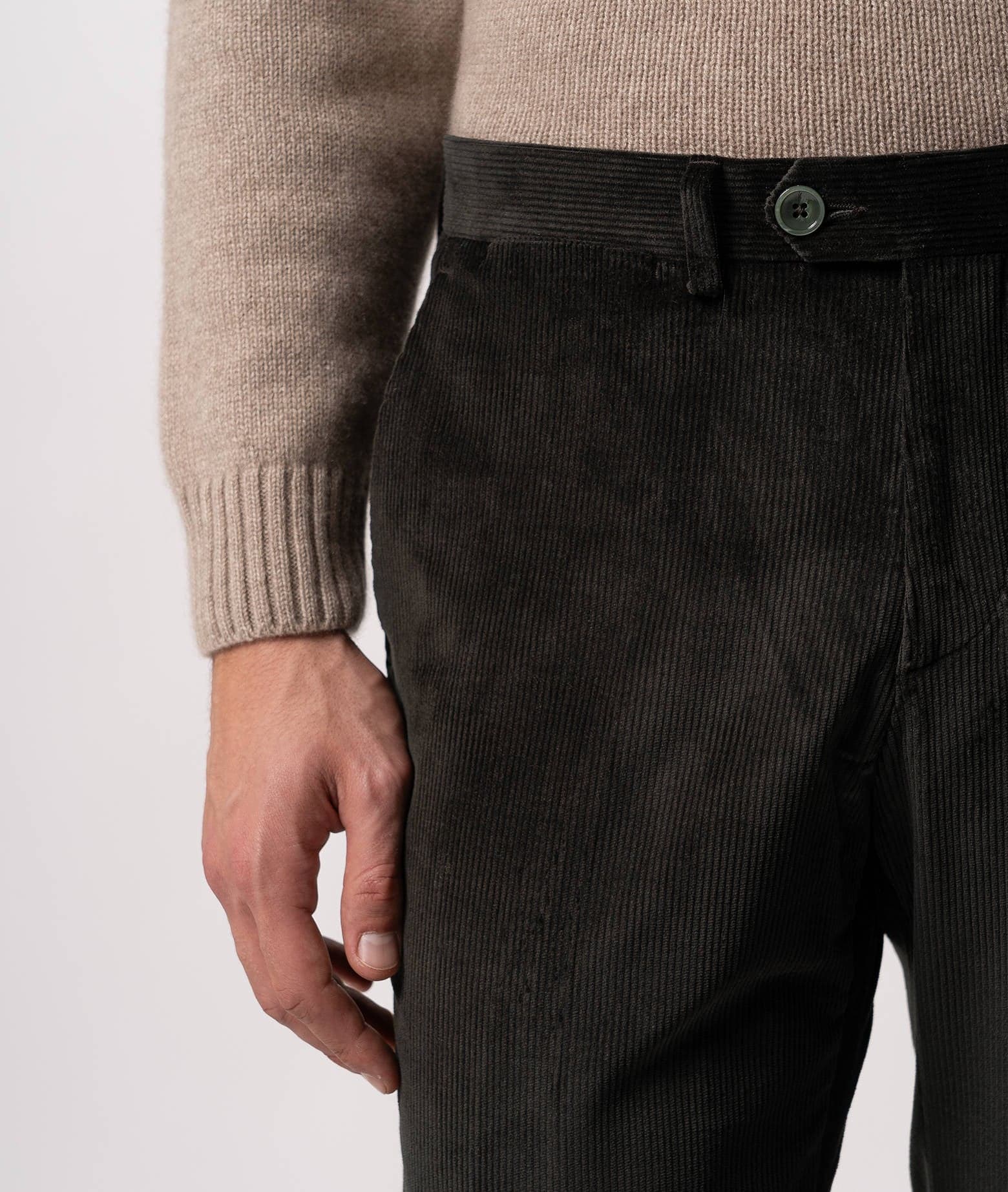 Larusmiani Velvet Trousers Howard Pants In Gray